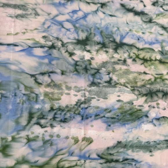 SkyDyes Mickey Lawler 2010 Hand Dyed Fabric TWO 1yd Pieces Abstract  Blue Green - Picture 4 of 7